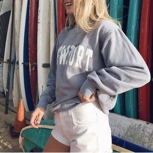BRANDY MELVILLE John Galt Light Blue Newport Crewneck Sweatshirt
